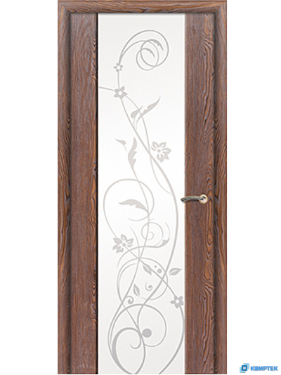 Дверь остекленная с покрытием ПВХ ДО-ТРР1 Триплекс белый рисунок ИРИС купить в Челябинске | КВИРТЕК