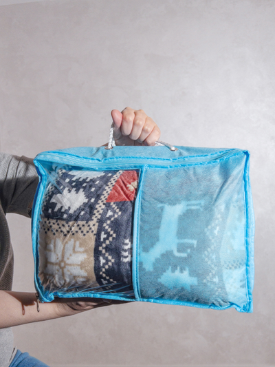 Плед с рукавами "Зимние узоры" из микрофибры (велсофта)