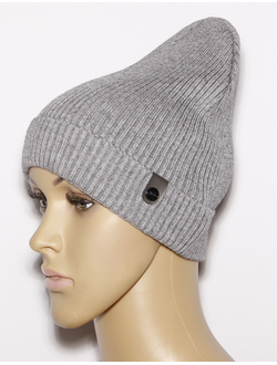 Шапка женская "Мелкая резинка одинарная" 232 серая, ваниль, чёрная, тиффани, лимон, св.серая, гр.розовая