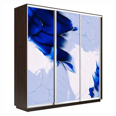 Шкаф-купе Трио-Фото (Абстракция бело-голубая) 1800*450*2200