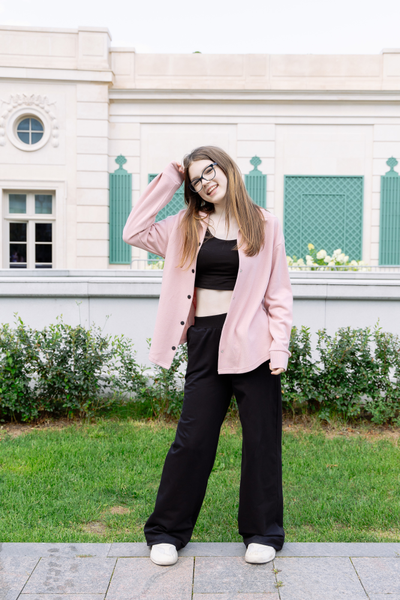 Теплая рубашка пудра