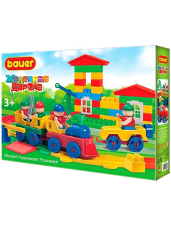 Детский развивающий конструктор Bauer Железная дорога. Товарный поезд Блокмена. Доставка груза