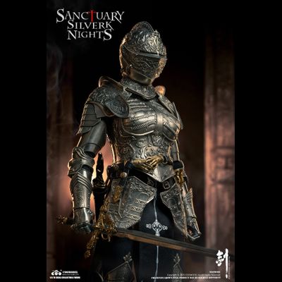 ПРЕДЗАКАЗ - Стражница святилища в серебряном - Коллекционная фигурка 1/6 SWORDS OF CHAOS - SILVER TEMPLE GUARDIAN (NICKEL SILVER EDITION) (SW003) - COOMODEL ?ЦЕНА: 41900 РУБ.?