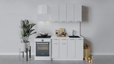 Композиция Модульной кухни ГРАНИТА бетон снежный