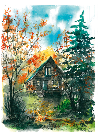 D0607 Осень во дворе