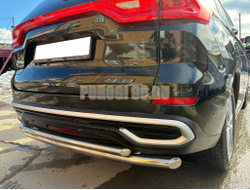 Защита заднего бампера  двойная Папа Тюнинг d60/42 для HAVAL M6 2023-