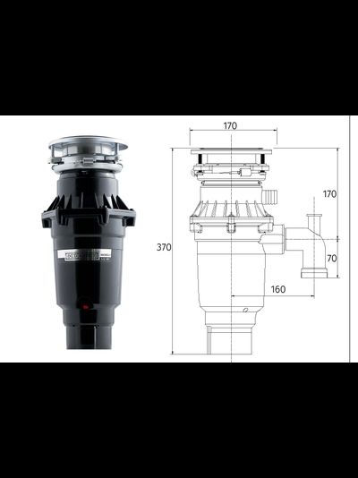 Измельчитель пищевых отходов Bone Crusher BC 810 Slim Line
