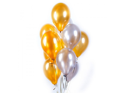 6 золотых и 4 серебряных воздушных шара