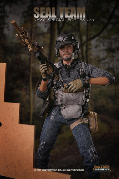 Американский морской котик с собакой - КОЛЛЕКЦИОННАЯ ФИГУРКА 1/6 SEAL TEAM NAVY SPECIAL FORCES (M029) - MINITIMES