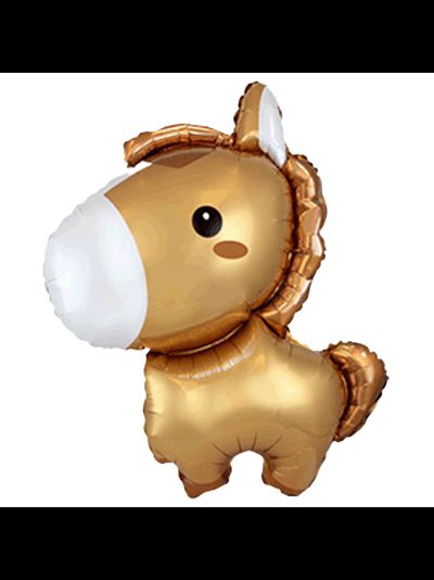 Фольгированный шар с гелием "Лошадка коричневая"