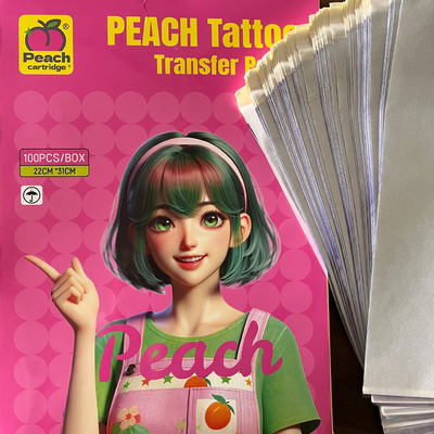 Трансферная бумага для ручного и машинного перевода PEACH Tattoo Transfer Paper