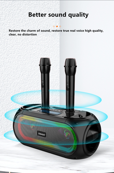 Беспроводная bluetooth караоке система ZQS4247  25W с двумя микрофонами