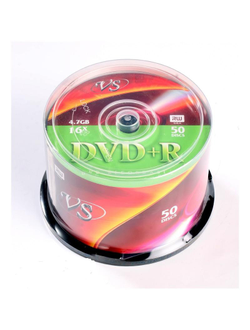 Носители информации DVD+R, 16x, VS, Cake/50, VSDVDPRCB5001