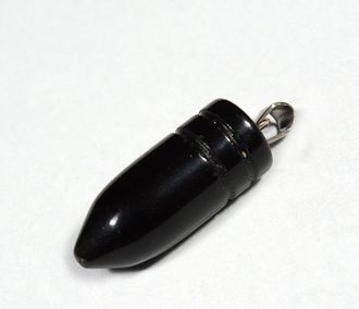 Кулон маятник малый из агата черного 10*28мм