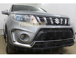 Защита радиатора Suzuki Vitara 2018- (2 части) black низ PREMIUM