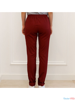 Брюки-слимы DOCLIKE SLIM DL233 Бордовые