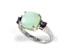 Кольцо из серебра 925 пробы с халцедоном и кордиеритом  (С-002ХЦ)