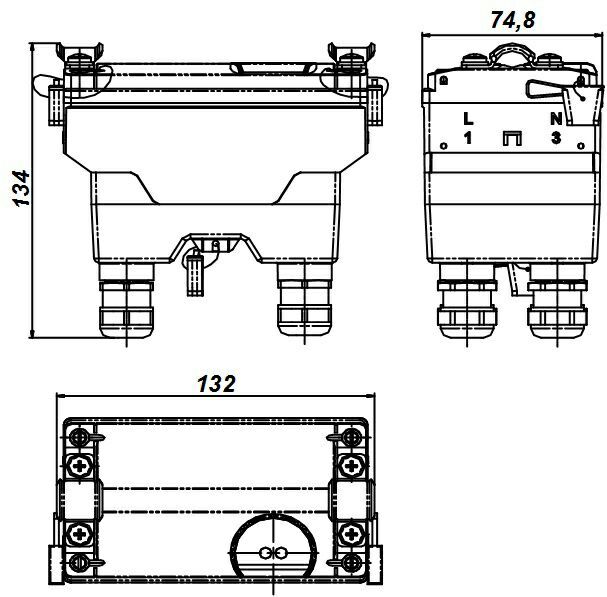 ГАБАРИТНЫЙ ЧЕРТЕЖ СЧЕТЧИКА AD11S.1-BL-Z-R-T (1-1-1)