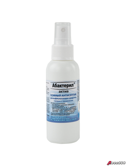 Антисептик для рук и поверхностей спиртосодержащий (64%) с распылителем 100 мл АБАКТЕРИЛ-АКТИВ, дезинфицирующий, жидкость, спрей. 606451