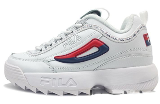 Женские кроссовки Fila Disruptor 2 PREMIUM REPEAT NAVY Бело-красные (36-40)
