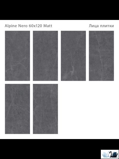 Керамогранит Staro Silk Alpine Nero 60х120 см матовый