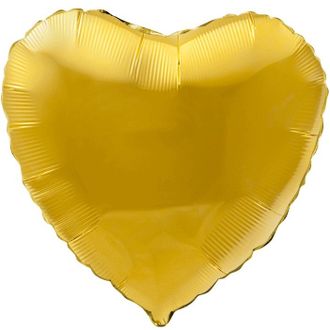 Шар фольгированный с гелием "Сердце золото" 45см