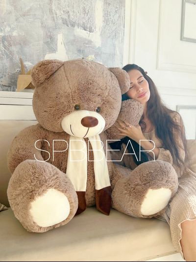Большой плюшевый медведь 140 см кофейный Барни