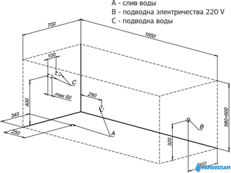 Акриловая ванна Aquanet Bright 165x70 с каркасом