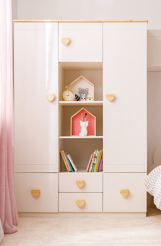 Шкаф 3-створчатый ТК №1 комбинированный из массива сосны 122 х 60 х 180 см