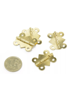 Петля для шкатулок малая фигурная,  золото