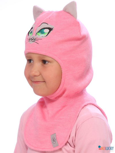 Шапка-шлем "Мур-мяу" 20201-01, цвет розовый, р. 52-54