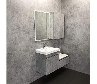 Тумба-умывальник "Осло-60" бетон светлый с раковиной  Fest 60 F01