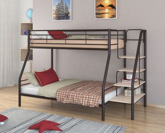 Двухъярусная кровать металлическая ФМ - Т 1 (190х90 и 190х120) + 300 бонусов