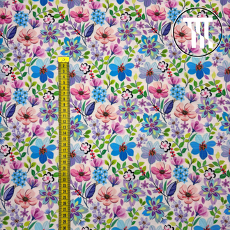Бифлекс матовый принт Разноцветные цветочки