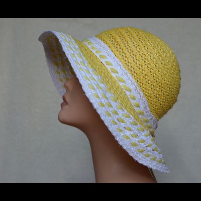 Желтая женская шляпа с белыми полями Vizio Италия 5710 FF2