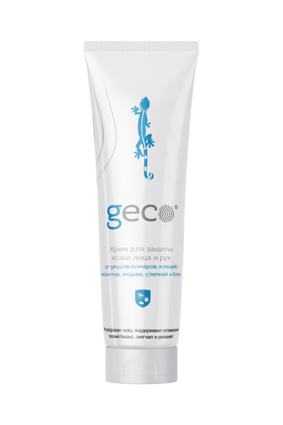 Крем для защиты кожи лица и рук от укусов комаров, клещей, москитов, мошек, слепней и блох «GECO»
