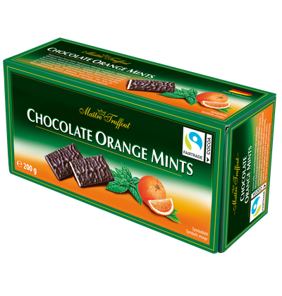 Chocolate Orange Mints - плитки темного шоколада апельсин/мята 200г
