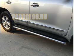 Защита штатного порога под порог d53 для Toyota Land Cruiser 200 2007-2012