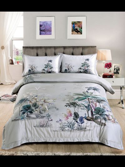 Постельное белье мако-сатин полутороспальное 150x200x1 180x230x1 50x70x2 TIS04-809