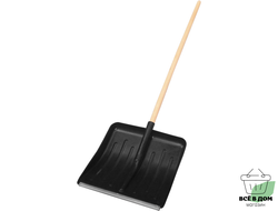 Лопата пластик ЭКО 430*435 с оц.планкой дер черенок