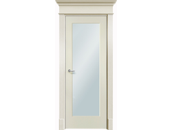 Межкомнатная дверь со стеклом Нафта эмаль кремовая