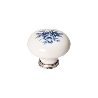 Ручка-кнопка Р03.01.69.15 старое серебро/керамика