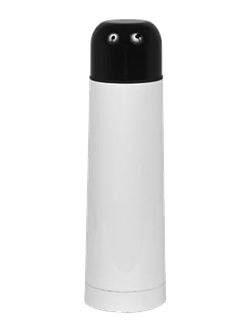 ТЕРМОС БЕЛЫЙ Алюминиевый с ЧЕРНОЙ КРЫШКОЙ 500 мл 1/50