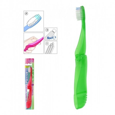 Зубная щётка дорожная Travel Compact с зубной пастой (5 мл), Pierrot.