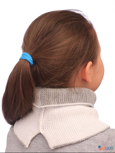 Шарф(снуд)  22-33 двойной, цвет белый, серый размер 2