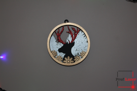 Шарик на елку многослойный "Олень"