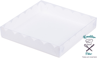 Коробка для печенья и пряников 200*200*35 мм, белая