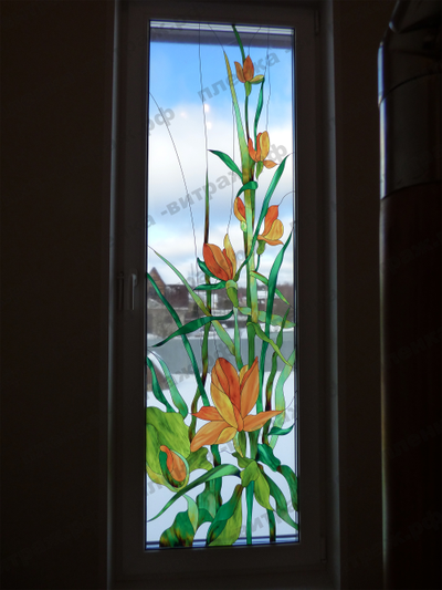 Витражная пленка на окна самоклеющаяся пленка на окна витражная пленка матовая лилии