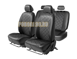 Авточехлы экокожа, ромб для Lada Largus / Largus Cross Sw, (40/60), 2021-