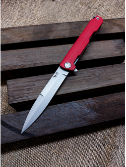 Складной нож Single EVO. Клинок копье. сталь AUS10, рукоять G10, цвет красный